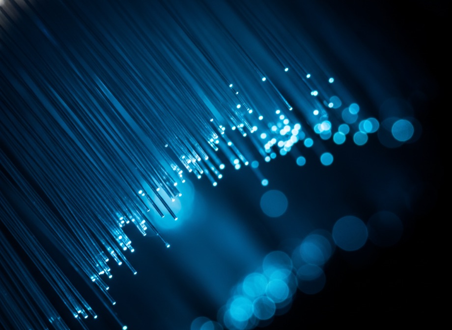 AI services — fibre-optic neural network visualisation