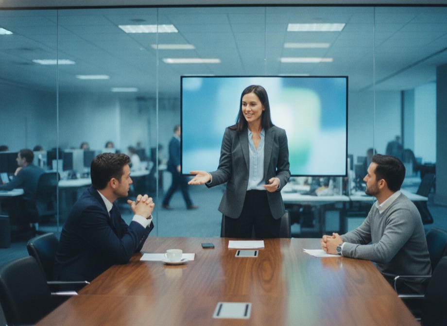 B2B SEO strategy presentation in a Melbourne boardroom