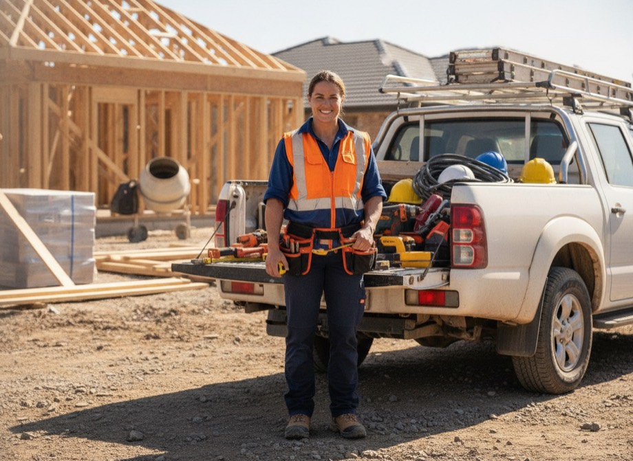 SEO for tradies, an Australian tradesperson with a ute on a job site